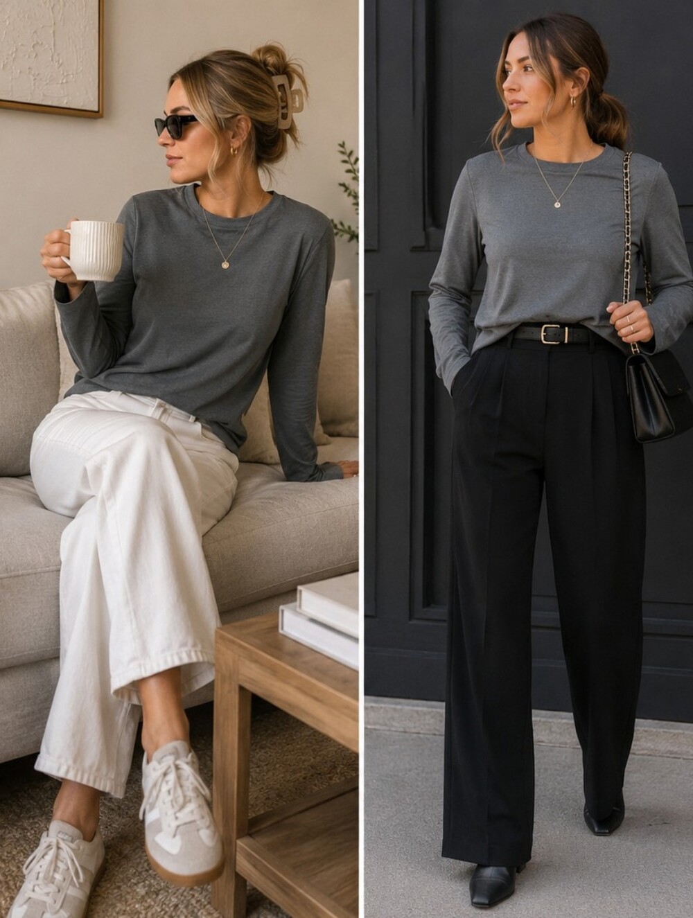 Asos Gray Long Sleeve Top 🪶